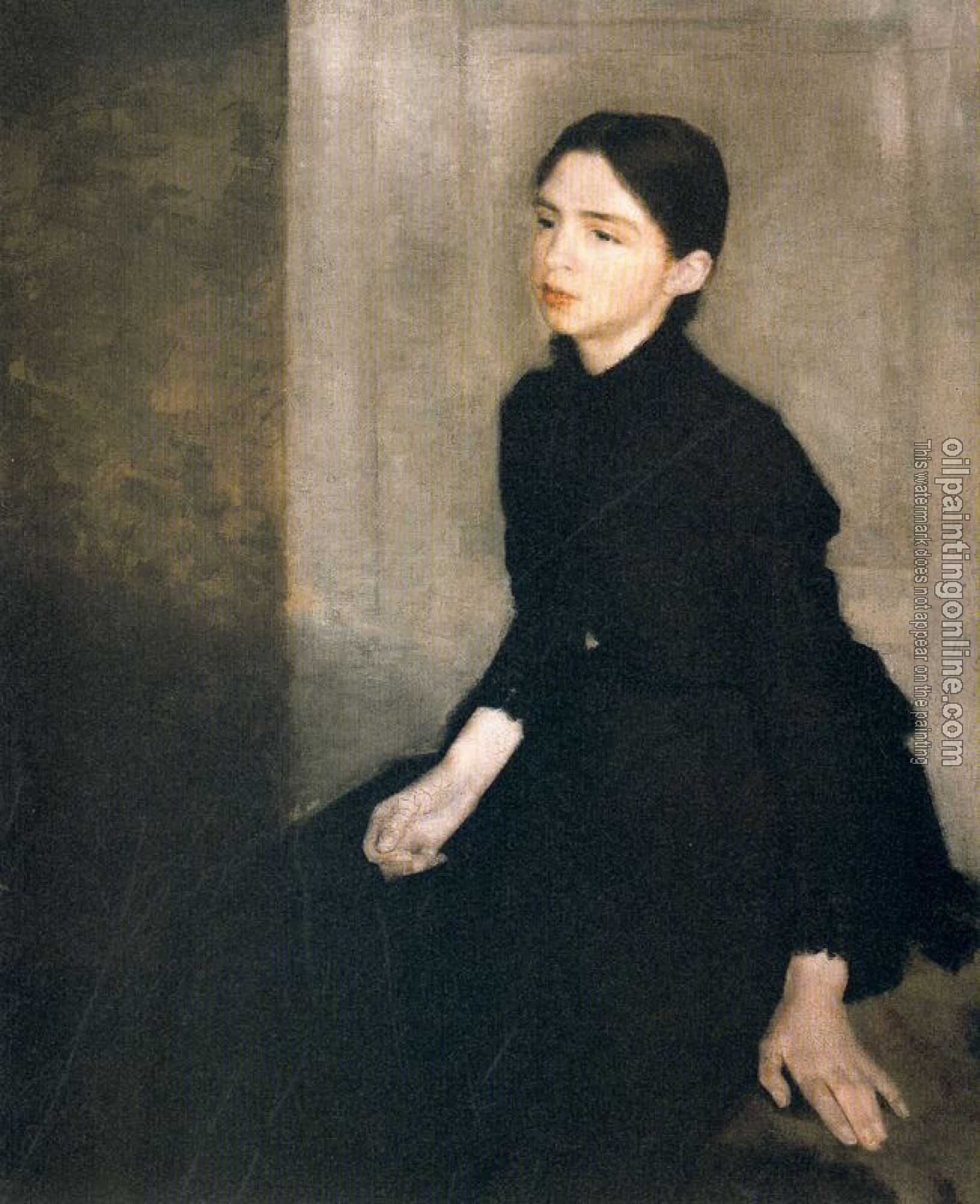 Vilhelm Hammershoi - Portrait D-Une Jeune Fille